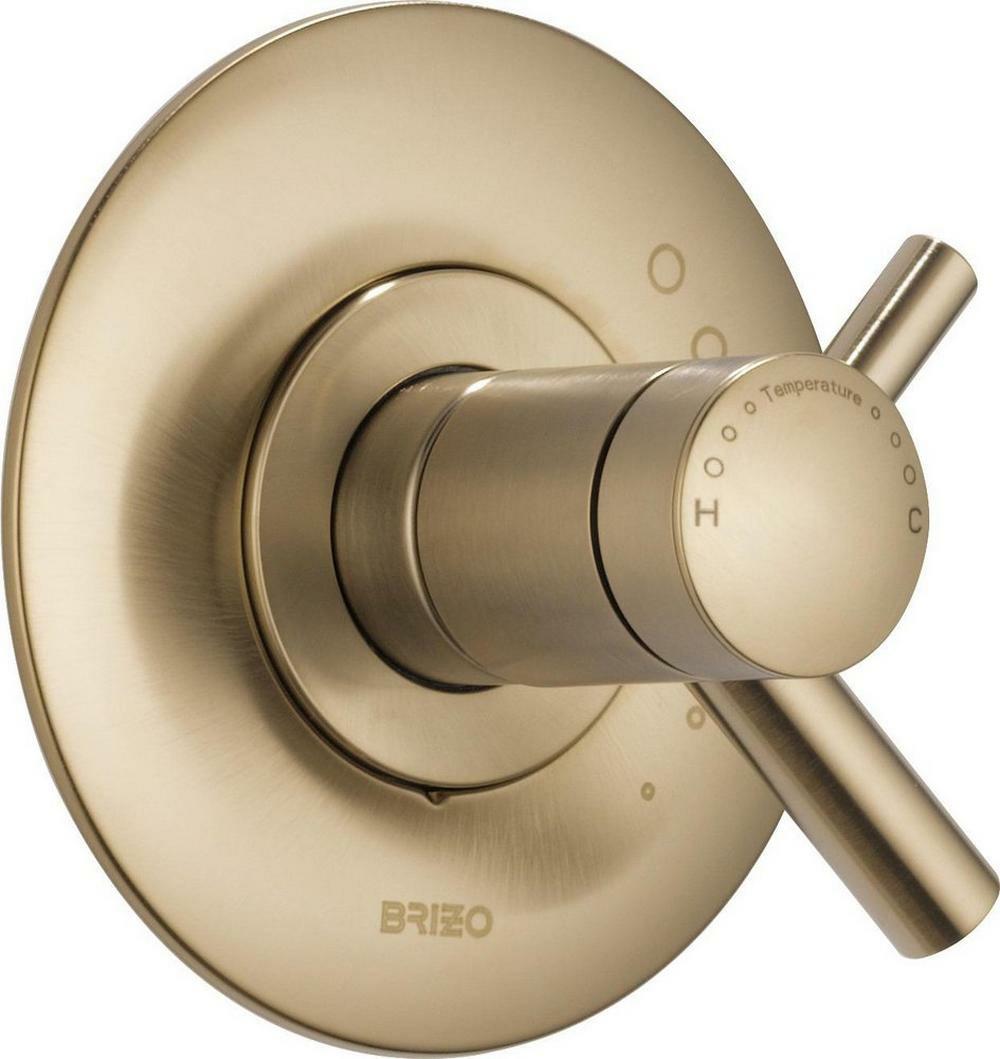 Single Handle Thermostatic Valve Trim In Luxe Gold Bathroom Faucets Luxe Gold