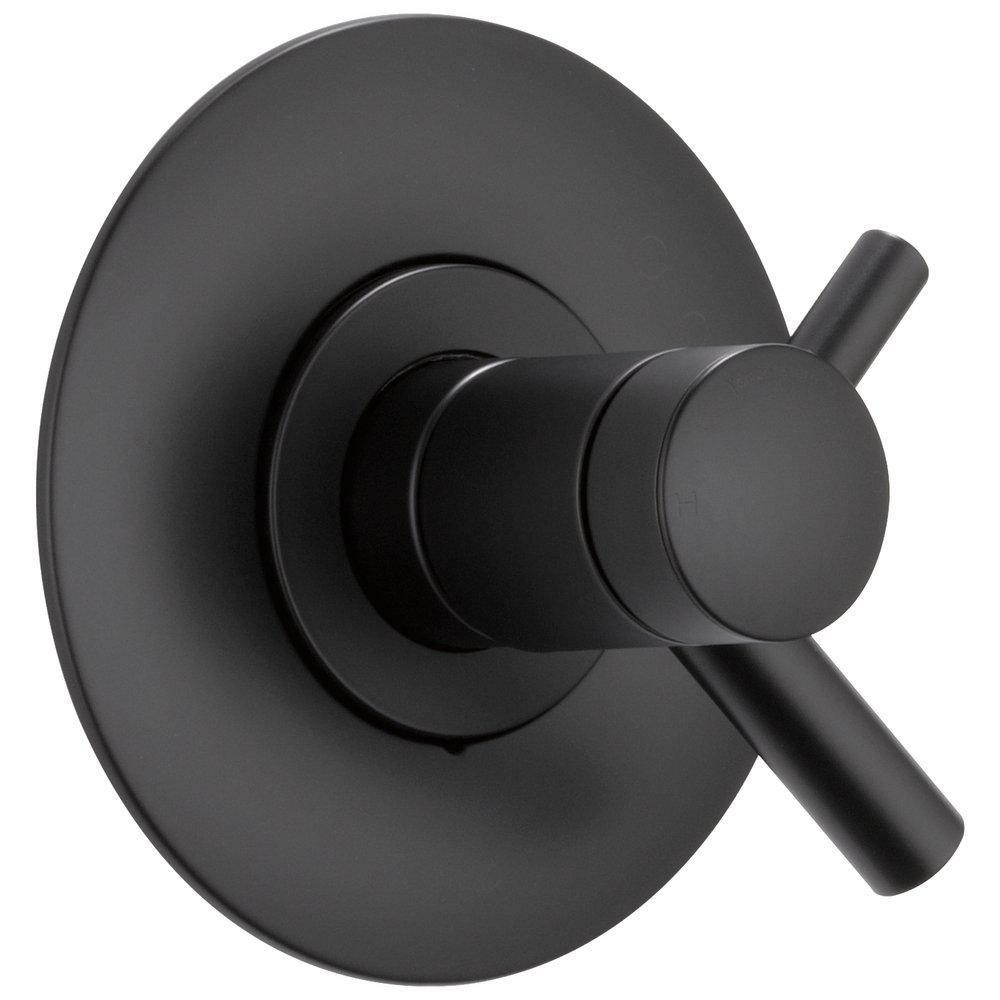 Single Handle Thermostatic Valve Trim In Matte Black Bathroom Faucets Matte Black