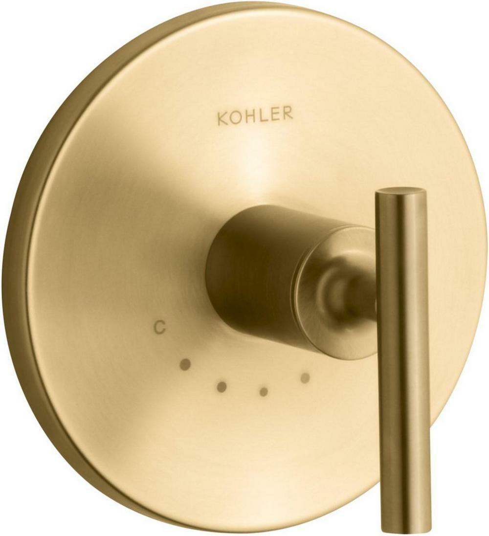 Single Handle Thermostatic Valve Trim In Vibrant® Brushed Moderne Brass Bathroom Faucets Vibrant Brushed Moderne Brass