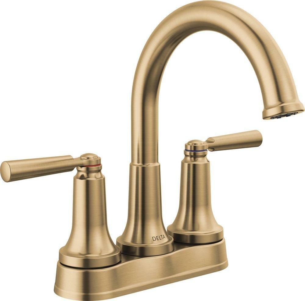 Two Handle Centerset Bathroom Sink Faucet In Brilliance® Champagne Bronze Bathroom Faucets Brilliance Champagne Bronze