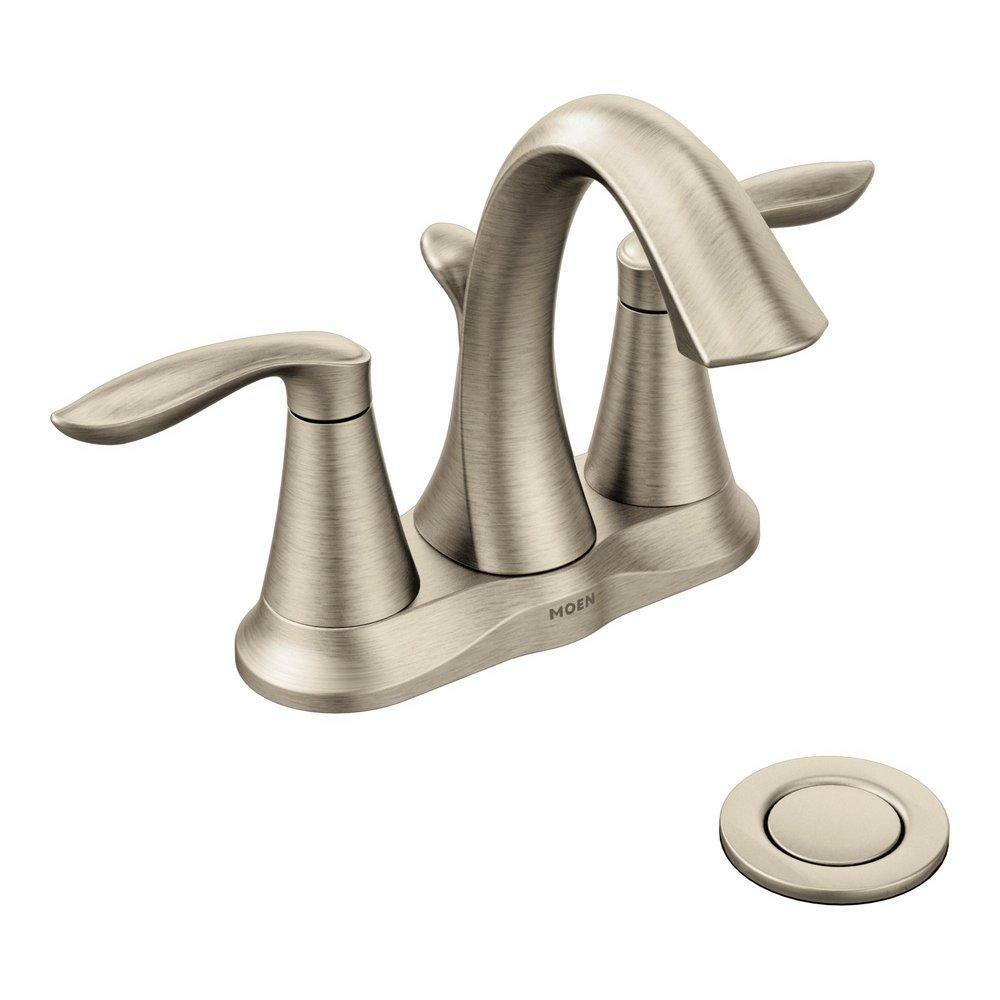 Two Handle Centerset Bathroom Sink Faucet In Brushed Nickel Bathroom Faucets Brushed Nickel