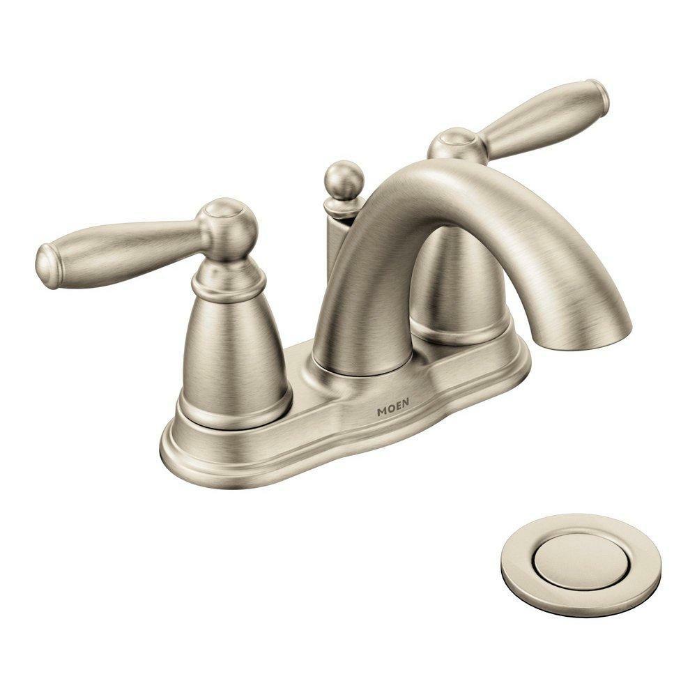 Two Handle Centerset Bathroom Sink Faucet In Brushed Nickel Bathroom Faucets Brushed Nickel