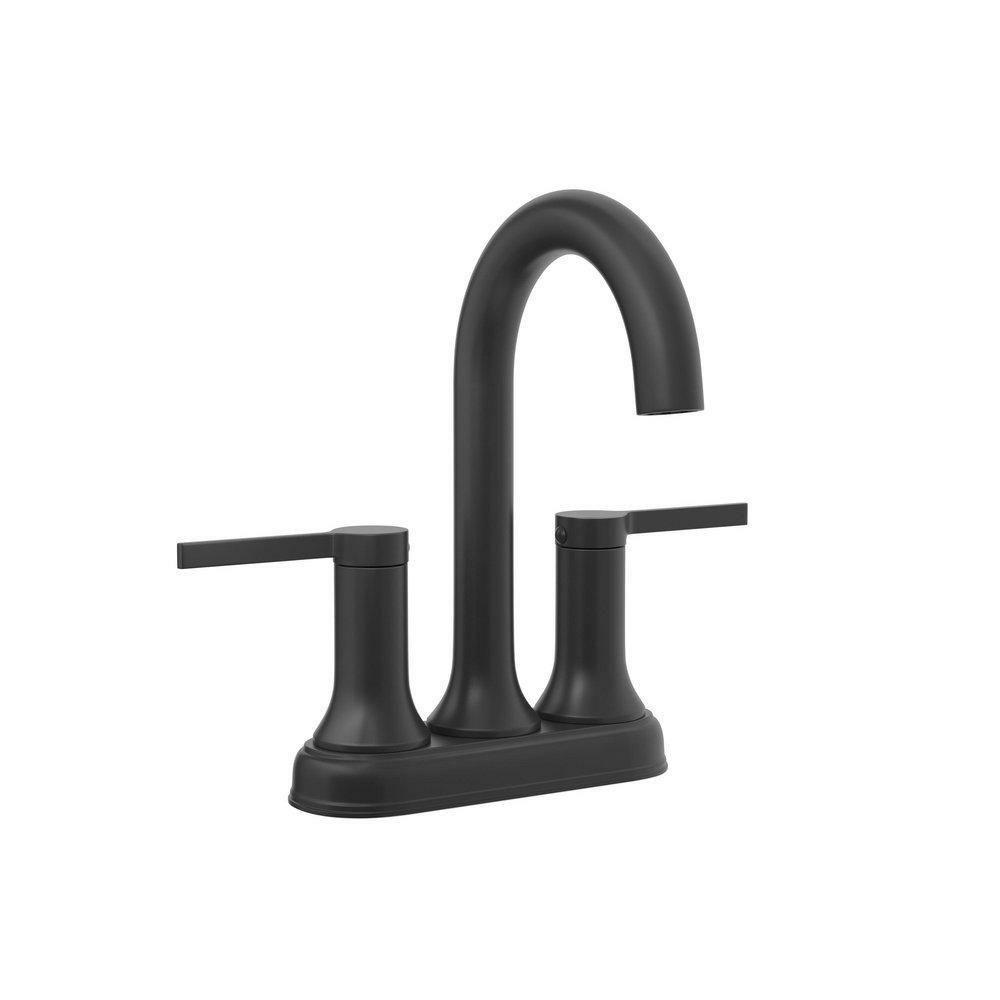 Two Handle Centerset Bathroom Sink Faucet In Matte Black Bathroom Faucets Matte Black