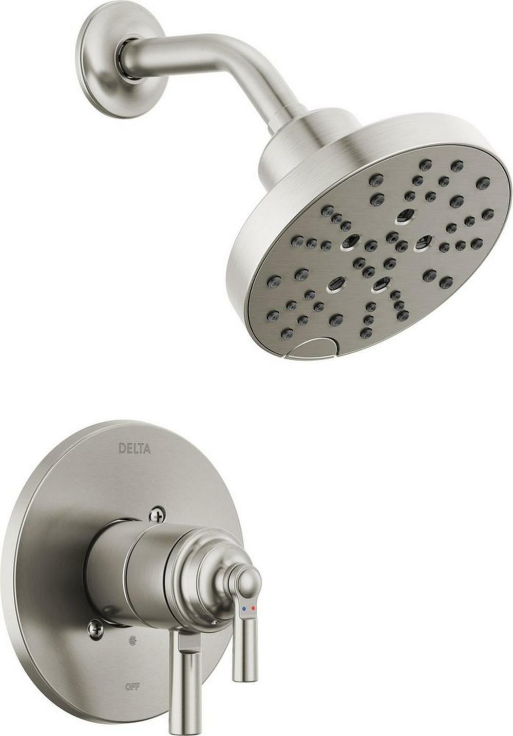 Two Handle Multi Function Shower Faucet In Brilliance® Stainless (Trim Only) Bathroom Faucets Brilliance Stainless