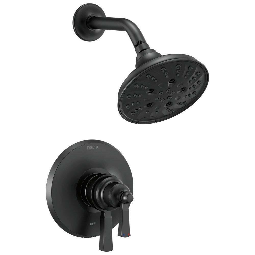 Two Handle Multi Function Shower Faucet In Matte Black (Trim Only) Bathroom Faucets Matte Black