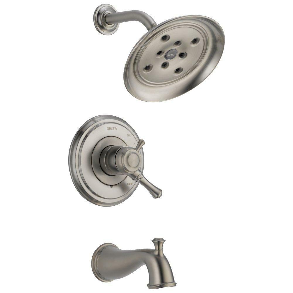 Two Handle Single Function Bathtub & Shower Faucet In Brilliance® Stainless (Trim Only) Bathroom Faucets Brilliance Stainless