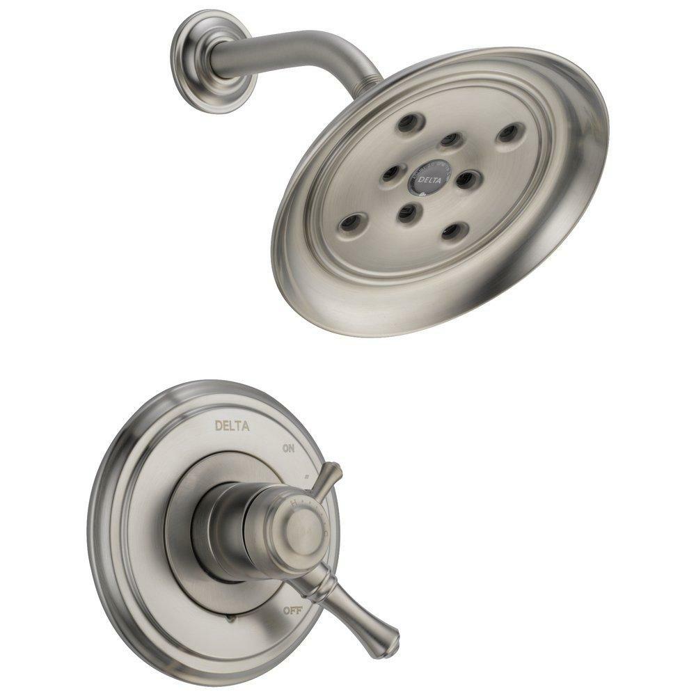 Two Handle Single Function Shower Faucet In Brilliance® Stainless (Trim Only) Bathroom Faucets Brilliance Stainless