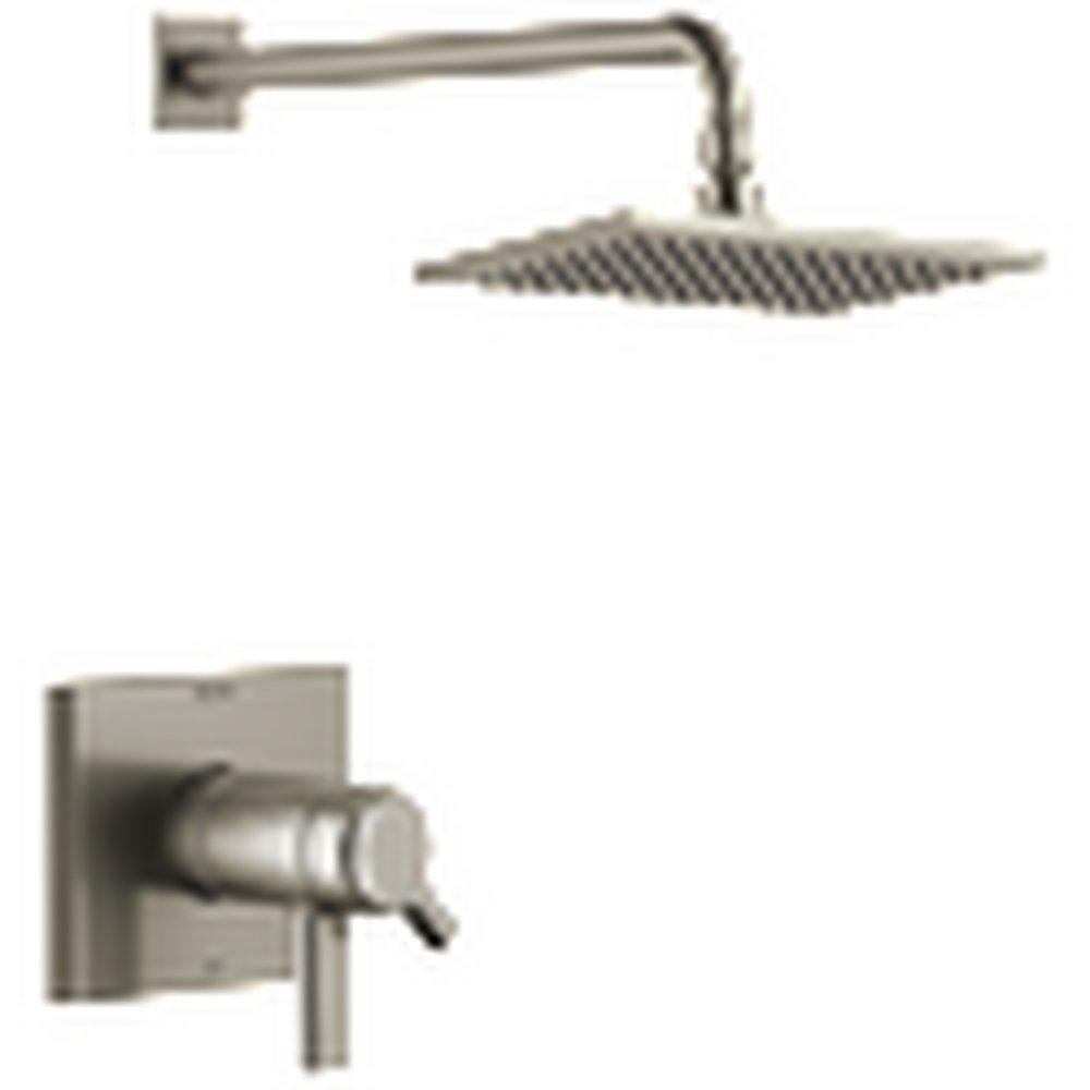 Two Handle Single Function Shower Faucet In Lumicoat® Stainless (Trim Only) Bathroom Faucets Lumicoat Stainless