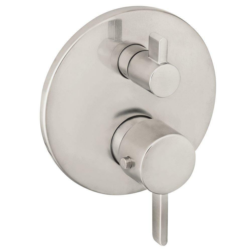 Two Handle Thermostatic Valve Trim In Brushed Nickel Bathroom Faucets Brushed Nickel