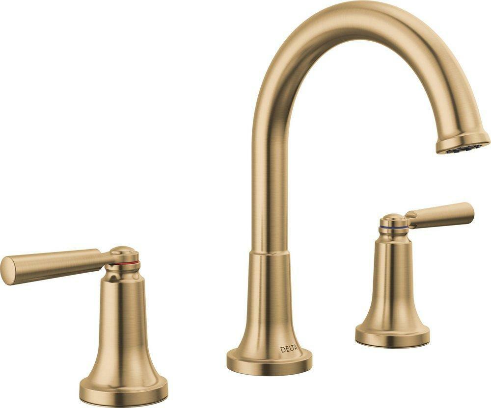 Two Handle Widespread Bathroom Sink Faucet In Brilliance® Champagne Bronze Bathroom Faucets Brilliance Champagne Bronze