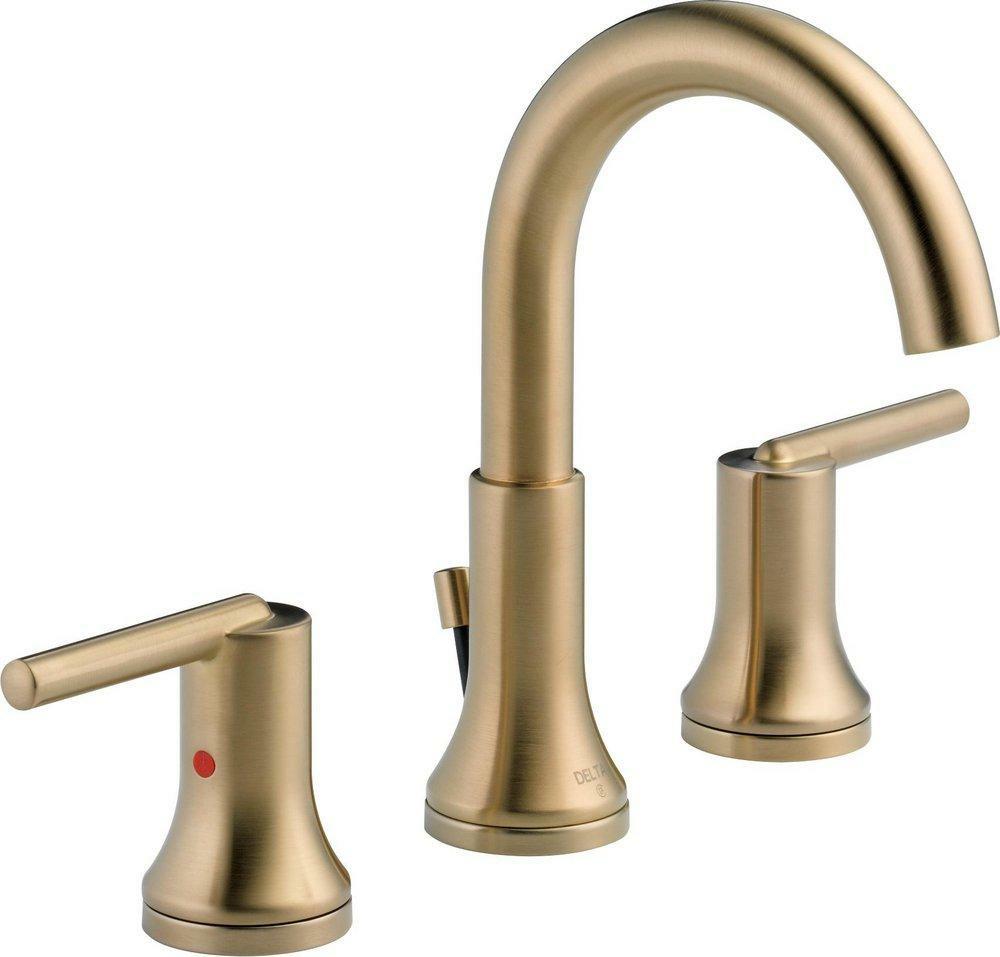 Two Handle Widespread Bathroom Sink Faucet In Brilliance® Champagne Bronze Bathroom Faucets Brilliance Champagne Bronze