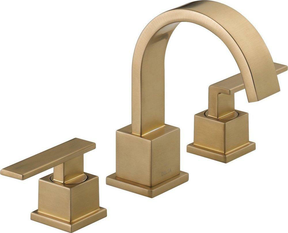 Two Handle Widespread Bathroom Sink Faucet In Brilliance® Champagne Bronze Bathroom Faucets Brilliance Champagne Bronze