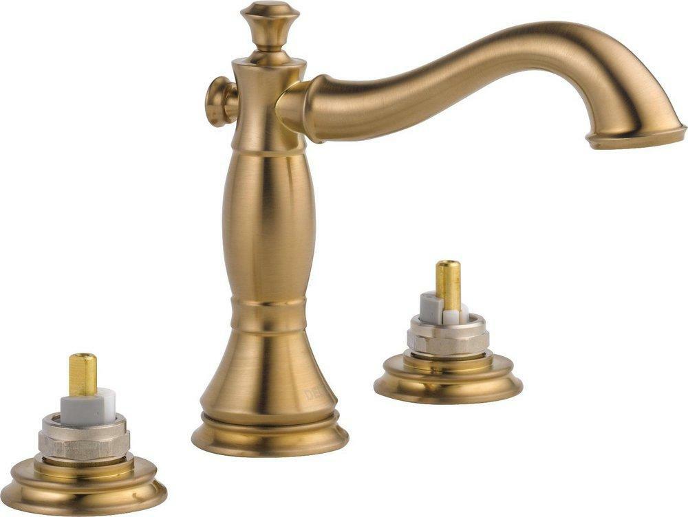 Two Handle Widespread Bathroom Sink Faucet In Brilliance® Champagne Bronze (Handles Sold Separately) Bathroom Faucets Brilliance Champagne Bronze