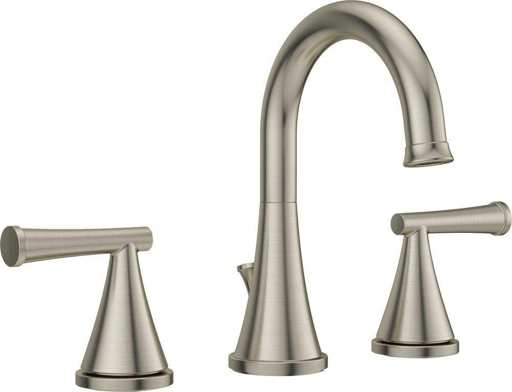 Two Handle Widespread Bathroom Sink Faucet In Brushed Nickel Bathroom Faucets Brushed Nickel