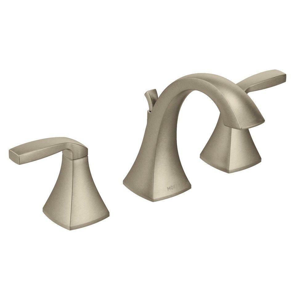 Two Handle Widespread Bathroom Sink Faucet In Brushed Nickel Bathroom Faucets Brushed Nickel