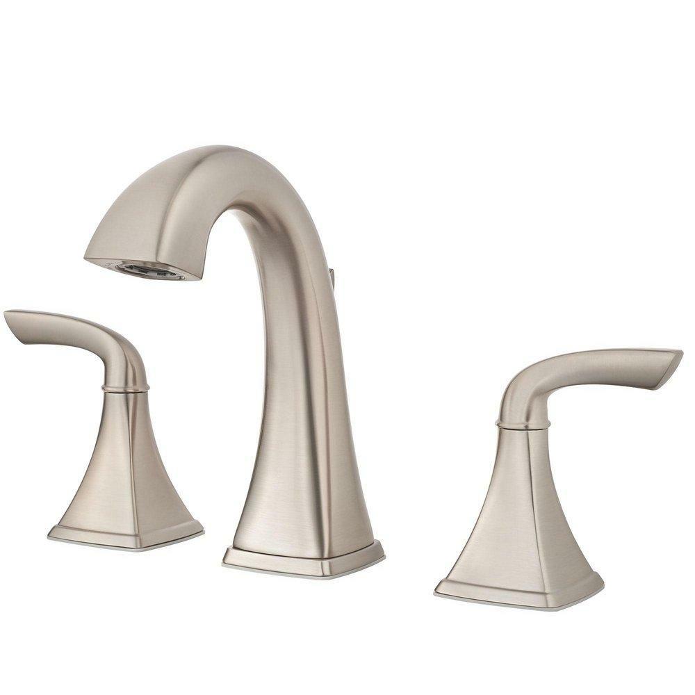 Two Handle Widespread Bathroom Sink Faucet In Brushed Nickel Bathroom Faucets Brushed Nickel