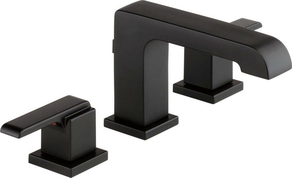 Two Handle Widespread Bathroom Sink Faucet In Matte Black Bathroom Faucets Matte Black