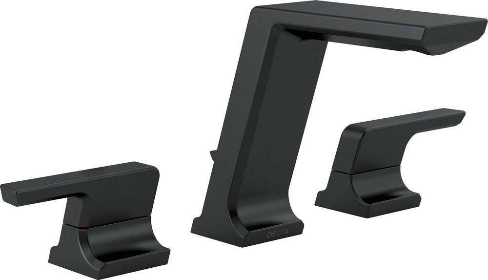 Two Handle Widespread Bathroom Sink Faucet In Matte Black Bathroom Faucets Matte Black