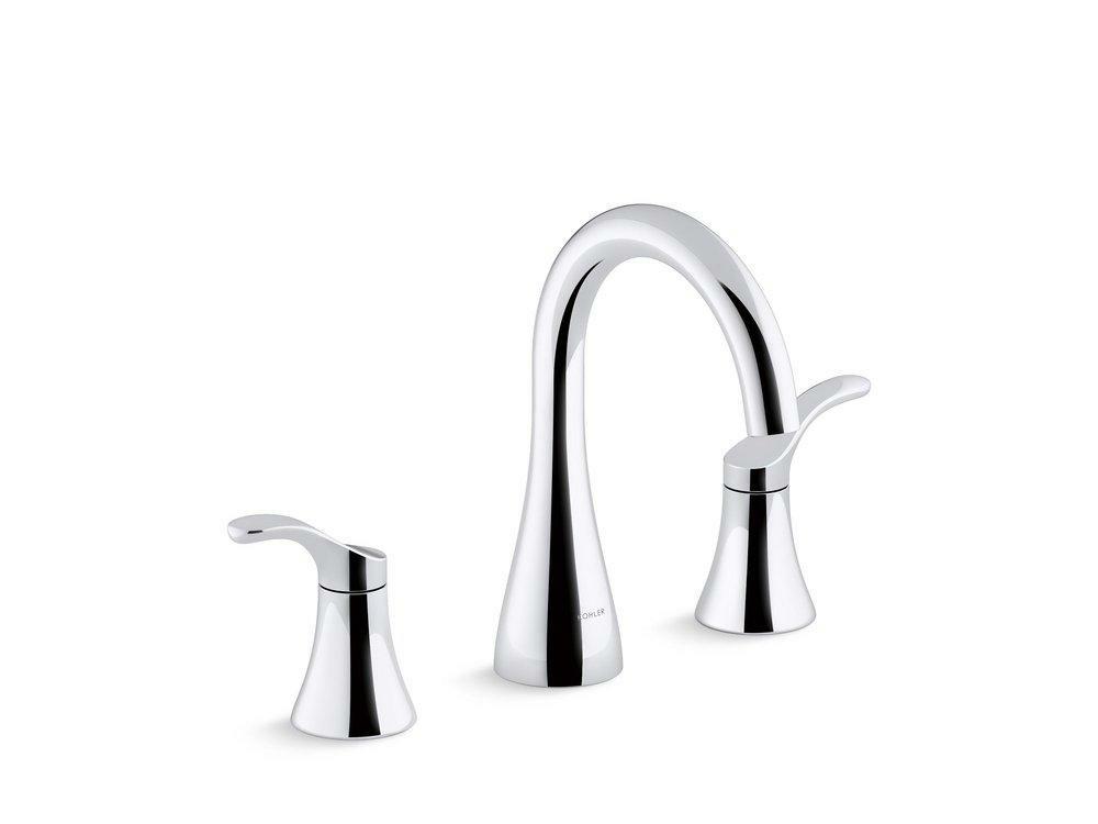 Two Handle Widespread Bathroom Sink Faucet In Polished Chrome Bathroom Faucets Polished Chrome