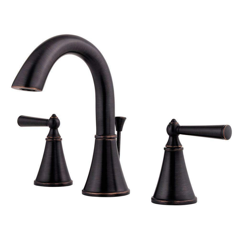 Two Handle Widespread Bathroom Sink Faucet In Tuscan Bronze Bathroom Faucets Tuscan Bronze