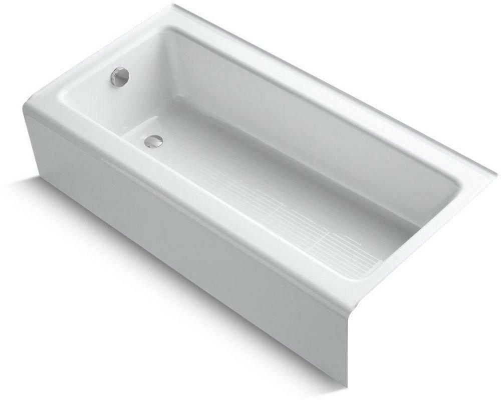 60 In. X 30 In. Soaker Alcove Bathtub With Left Drain In White Alcove Bathtubs White