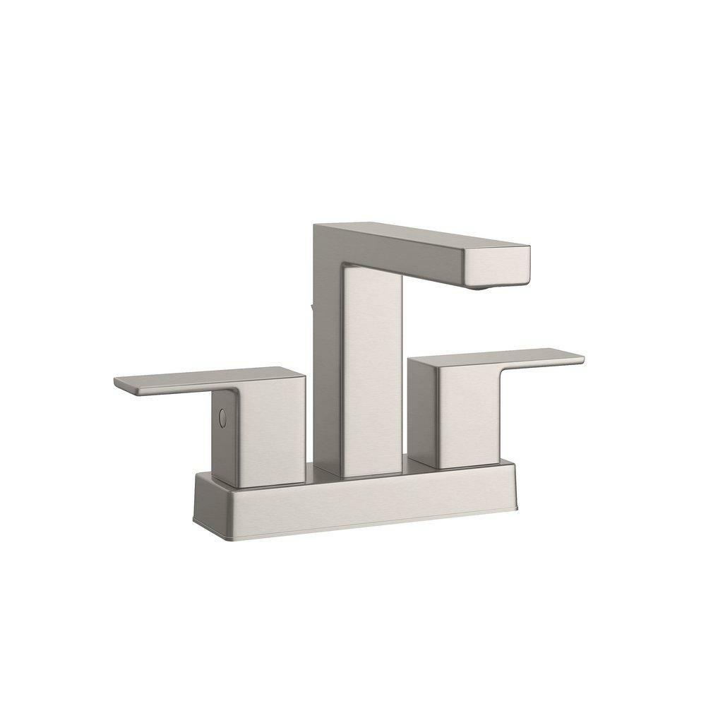 Two Handle Centerset Bathroom Sink Faucet In Brushed Nickel Bathroom Faucets Brushed Nickel