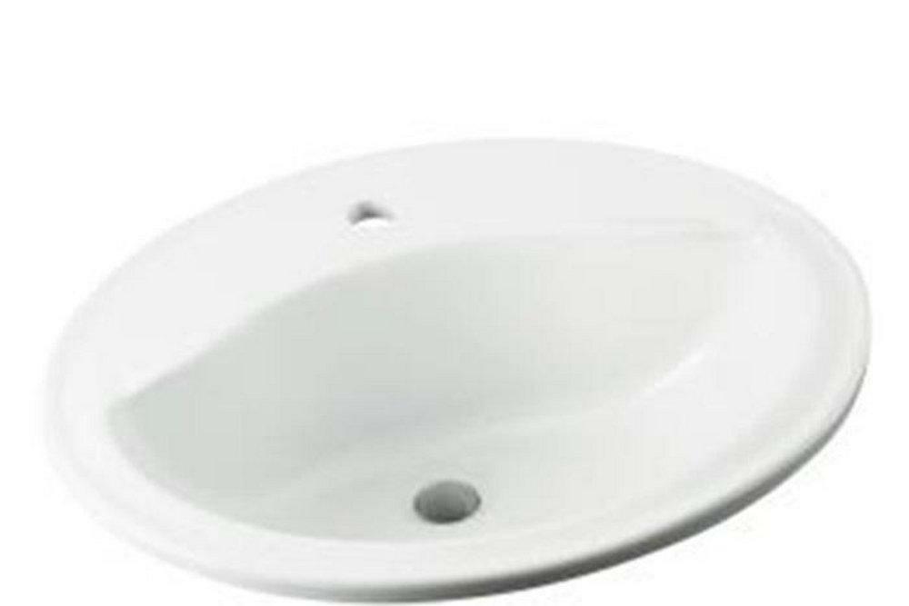 20 X 17 In. Oval Drop-In Bathroom Sink In White Bathroom Sinks White