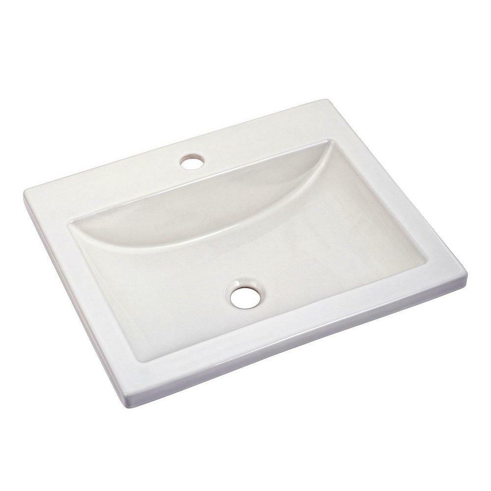 21-1/4 X 17-3/4 In. Rectangular Drop-In Bathroom Sink In White Bathroom Sinks White