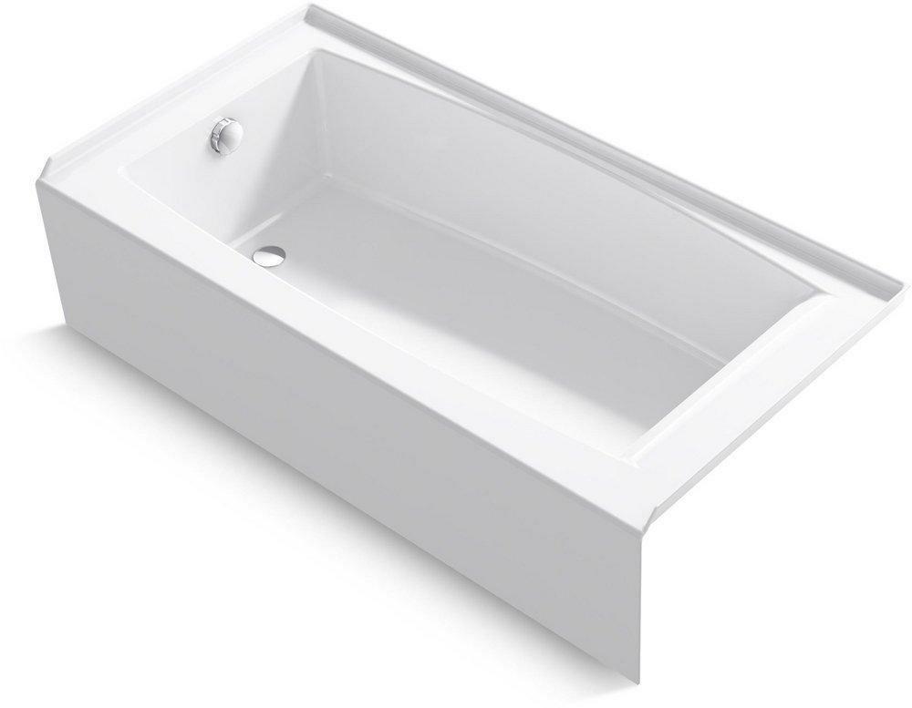 60 In. X 30 In. Soaker Alcove Bathtub With Left Drain In White Alcove Bathtubs