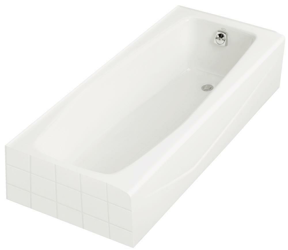 60 In. X 30 In. Soaker Alcove Bathtub With Right Drain In White Alcove Bathtubs White