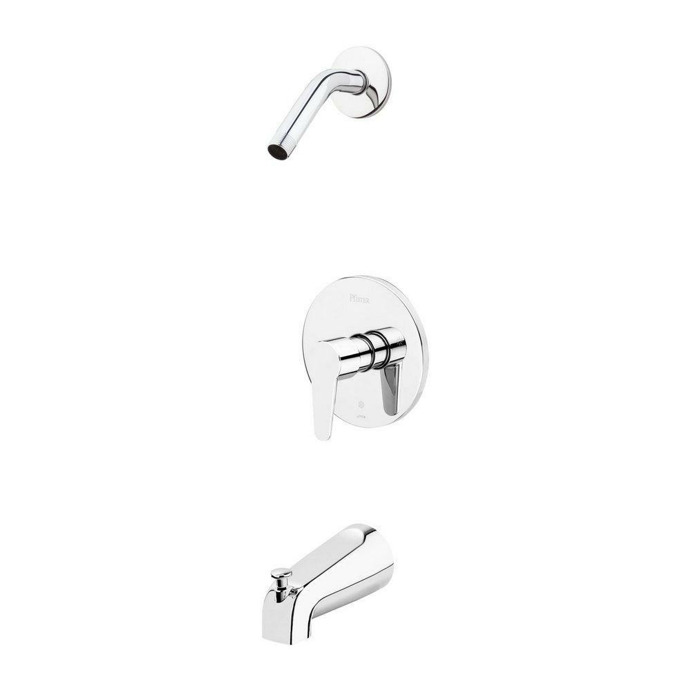 Single Handle Bathtub & Shower Faucet In Polished Chrome (Trim Only) Bathroom Faucets Polished Chrome